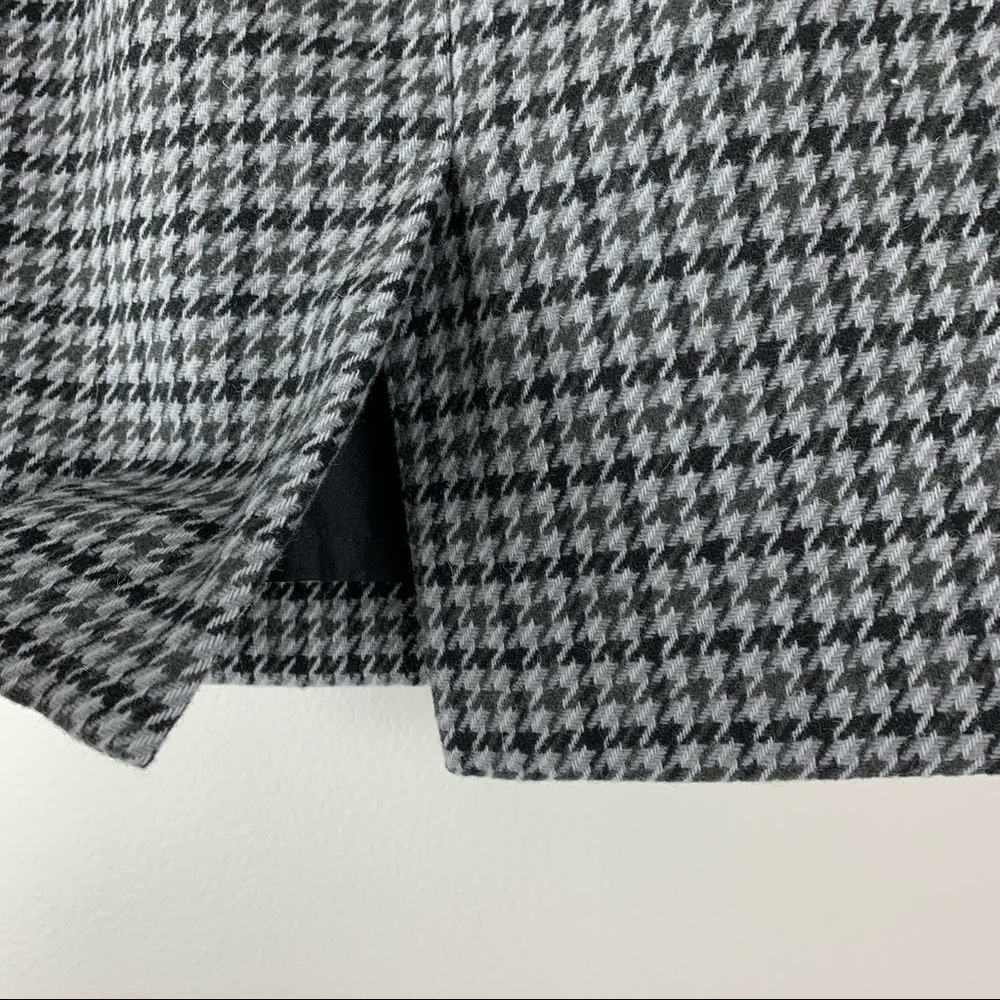 J. Crew Factory Pencil Skirt Wool Blend Houndstooth Gray Black Check Women’s 2 - Picture 5 of 11